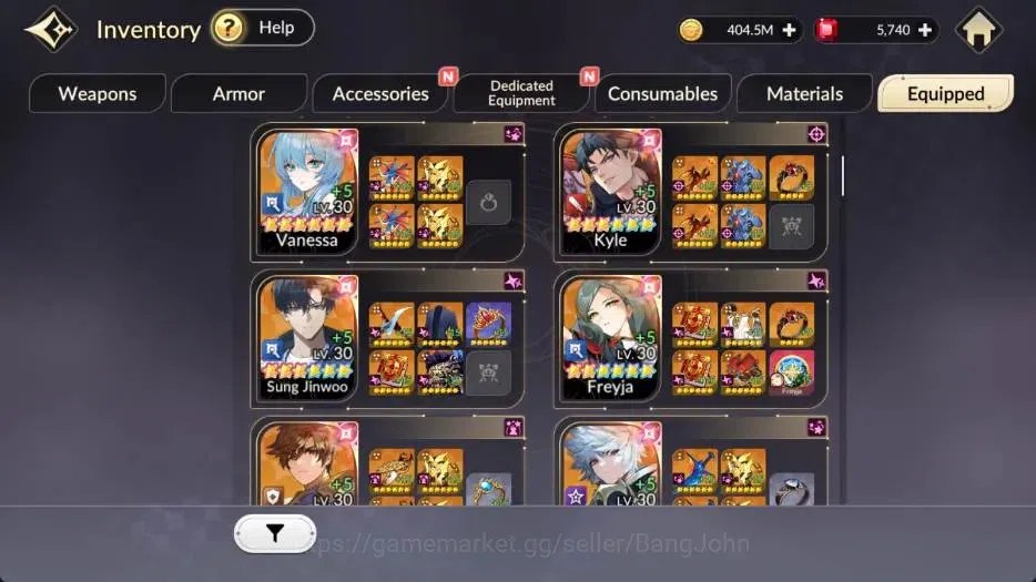 Seven Knights Re:Birth Accounts Global |5 EX7 (Fai,Juri,Roise,Gelidus,Melia)|31 TC image 8