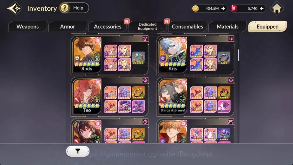 Seven Knights Re:Birth Accounts Global |5 EX7 (Fai,Juri,Roise,Gelidus,Melia)|31 TC image 9