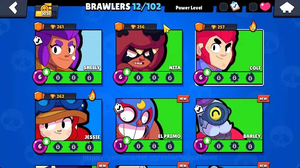 Brawl Stars Accounts 1036 Trophy|12 Brawlers|15K Coins 6K PP 30 Gem|CN ON|TakeMail(BRS1143) 5