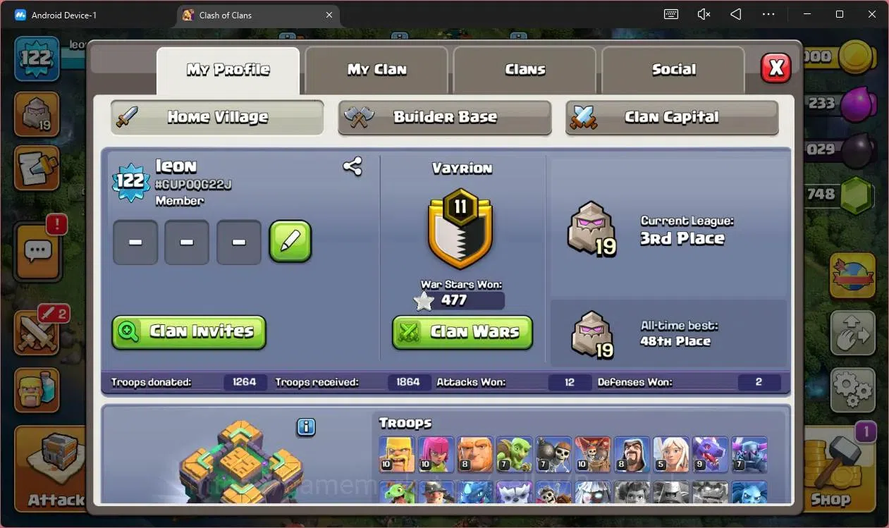 Clash of Clans Accounts High-End Global |TH14-BH6|LVL 122|HH8|BK85,AQ58,MP40,GW29,RC30|Skins 2 Legendary + 2 Gold|748 1