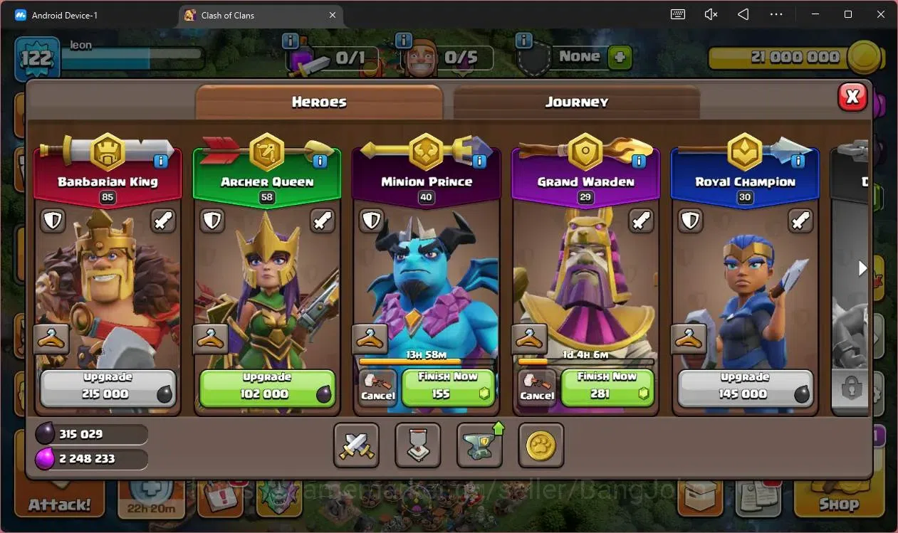 Clash of Clans Accounts High-End Global |TH14-BH6|LVL 122|HH8|BK85,AQ58,MP40,GW29,RC30|Skins 2 Legendary + 2 Gold|748 10