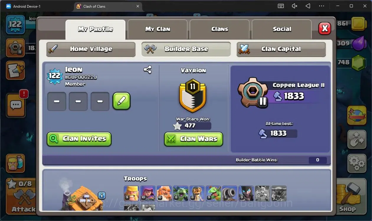 Clash of Clans Accounts High-End Global |TH14-BH6|LVL 122|HH8|BK85,AQ58,MP40,GW29,RC30|Skins 2 Legendary + 2 Gold|748 19