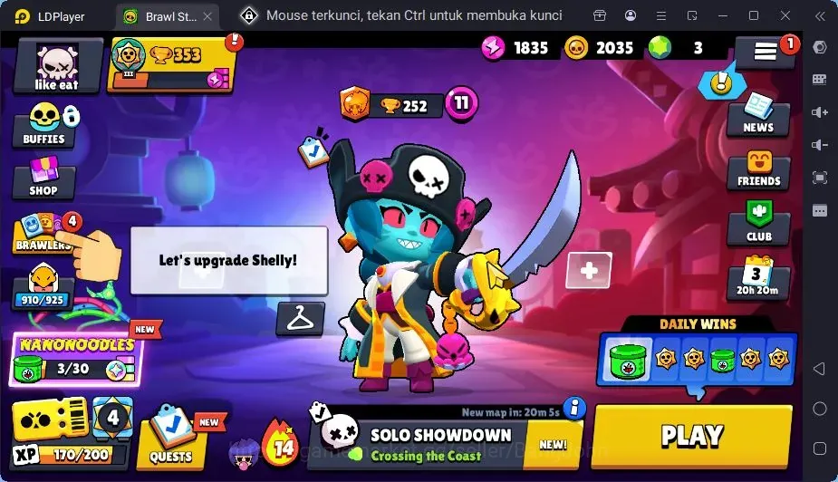Brawl Stars Accounts Trophy 353|8 Brawler,1 Lv.11(Bibi)|1 Mythic(Otis),2 Epic(Bibi,Shelly) Skin|6318 Bling|Proteck Off 1