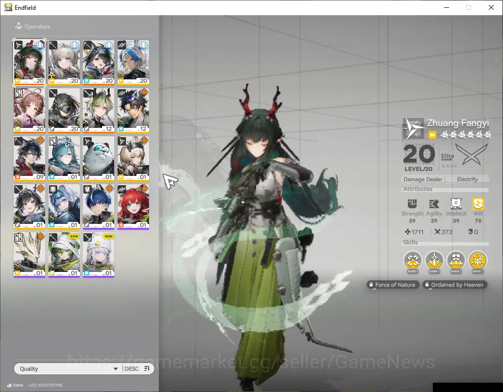 Arknights: Endfield Accounts ASIA|Lv 14|45SSR(2Limit)+5(*6WP)|(Zhuang Fangyi+So image 1
