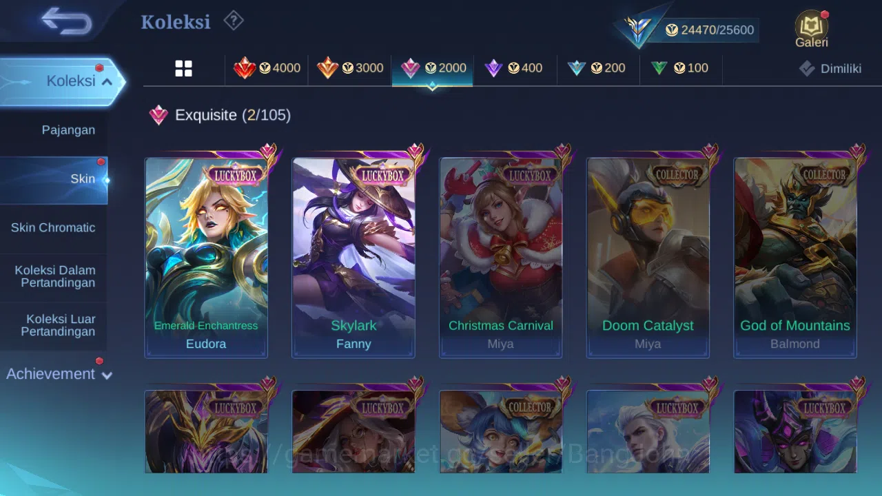 Mobile Legends: Bang Bang Accounts Hero 44 | skin 75 | kof aurora | kof karina | luck image 12