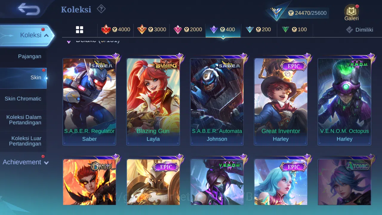 Mobile Legends: Bang Bang Accounts Hero 44 | skin 75 | kof aurora | kof karina | luck image 13