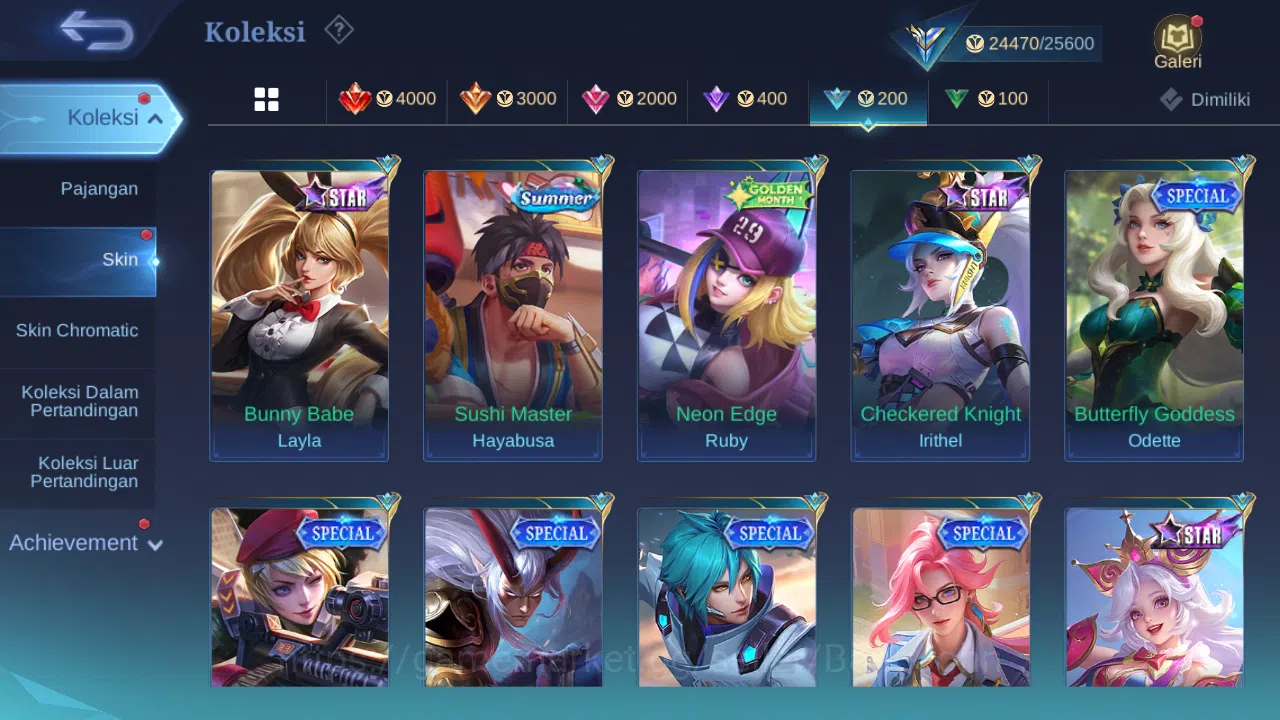 Mobile Legends: Bang Bang Accounts Hero 44 | skin 75 | kof aurora | kof karina | luck image 15