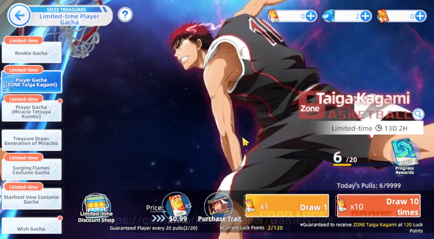 Kuroko's Basketball Street Rivals Accounts SEA SV015|Fresh Starter Lv 4|Limited Zone Kagami + image 9