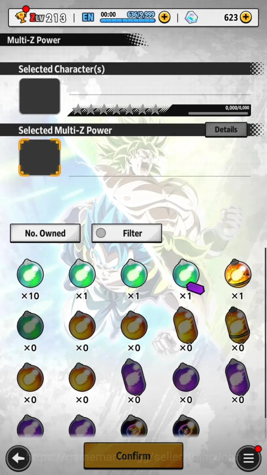 Dragon Ball Legends Accounts High-End Android |Lvl 213|623 CC|744M Total Power|4 LR|6 UL|LR SSGShallet,Broly: Fury,Super 12