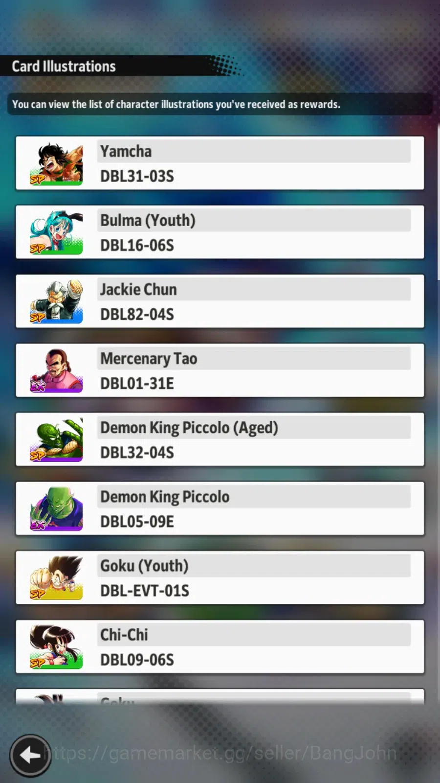 Dragon Ball Legends Accounts High-End Android |Lvl 213|623 CC|744M Total Power|4 LR|6 UL|LR SSGShallet,Broly: Fury,Super 2