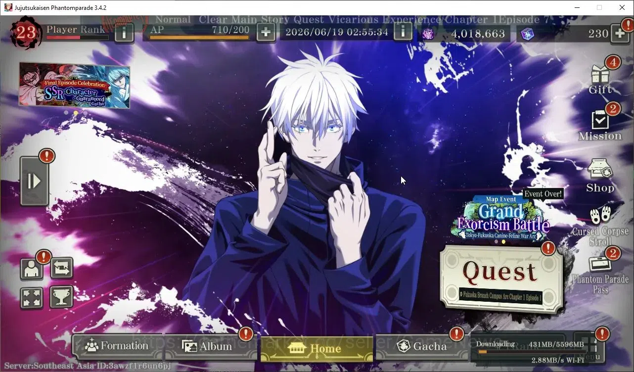 Jujutsu Kaisen: Phantom Parade Accounts SEA |PR 23|15 SSR 2 Limited|Within Infinity Gojo,A image 1