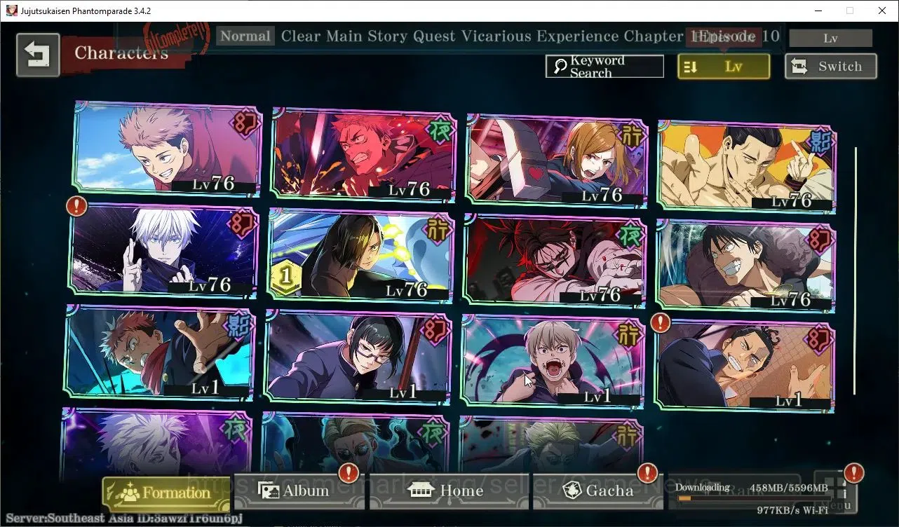 Jujutsu Kaisen: Phantom Parade Accounts SEA |PR 23|15 SSR 2 Limited|Within Infinity Gojo,A image 2