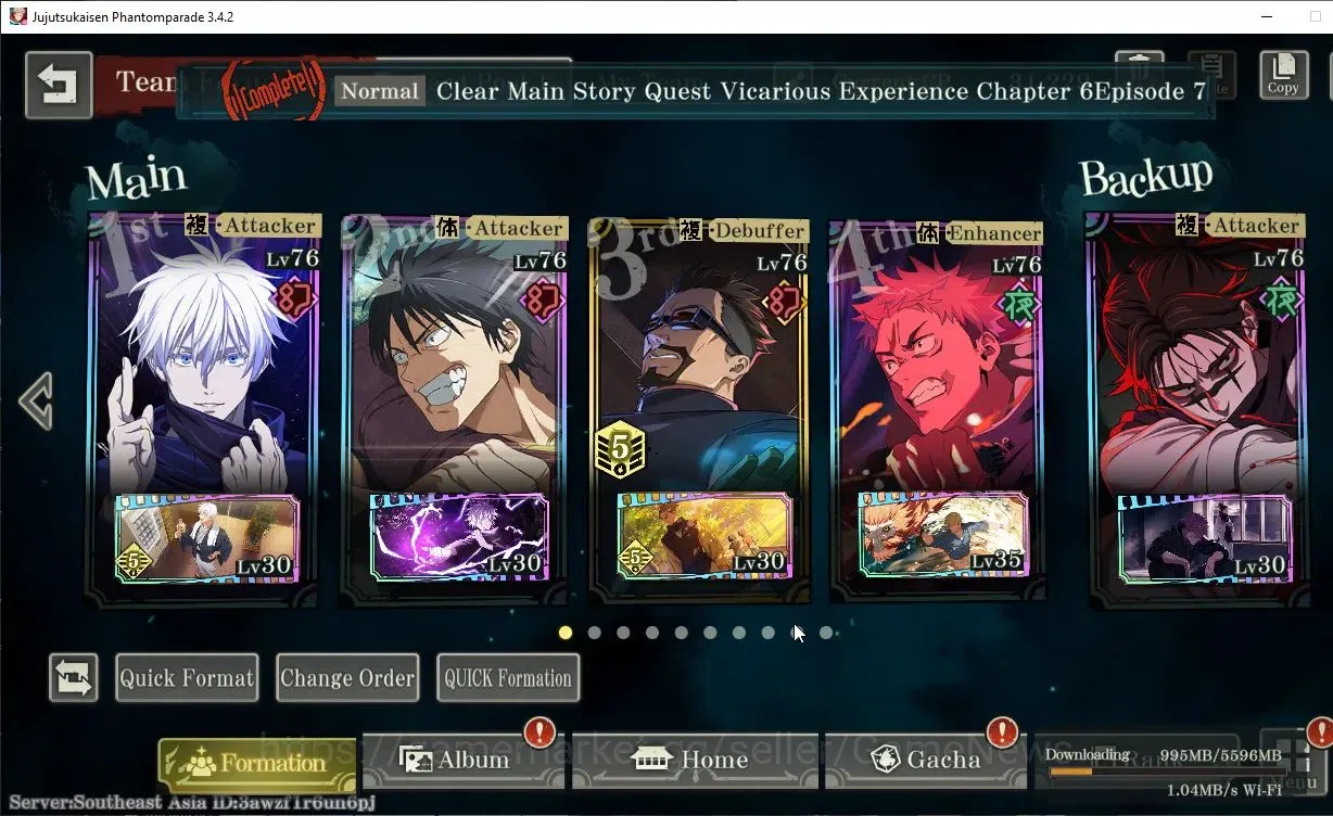 Jujutsu Kaisen: Phantom Parade Accounts SEA |PR 23|15 SSR 2 Limited|Within Infinity Gojo,A image 7