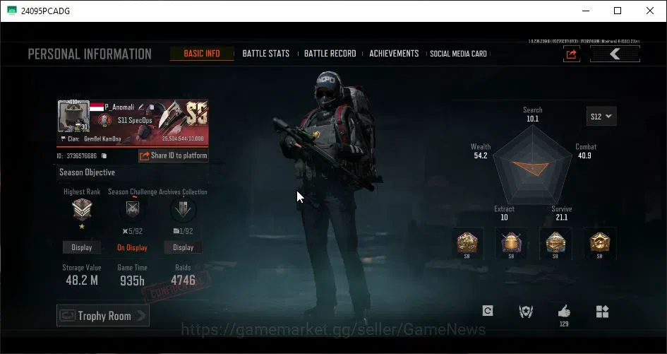 Arena Breakout Accounts Mid-Tier MOBILE Lv30|SV 48M|CV 4M|Battle Machete|LR-AR1 Decree|Night City Outfit|Many Skin|CN 2