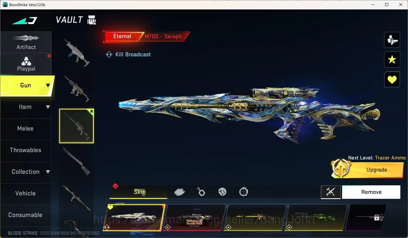 Blood Strike Accounts Collab Skin ASIA |Eternal M700 - Seraph|Eternal Striker NOVA-Nightmare|Ultra Melee Kukri-Nexora|3 1