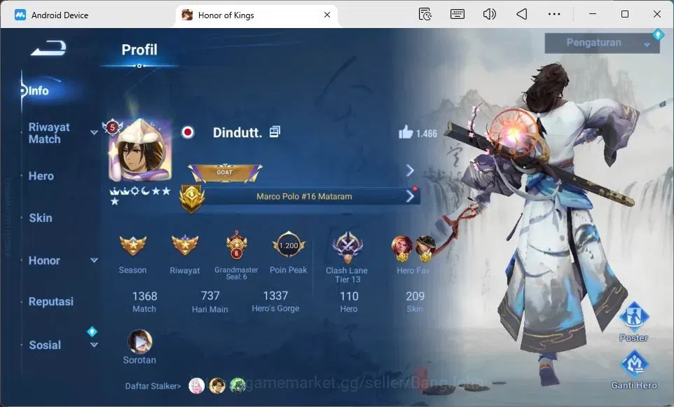 Honor of Kings Accounts Global Hero110 Skin209 |LNY2024 DaQiao+SunCe|KIC L image 2
