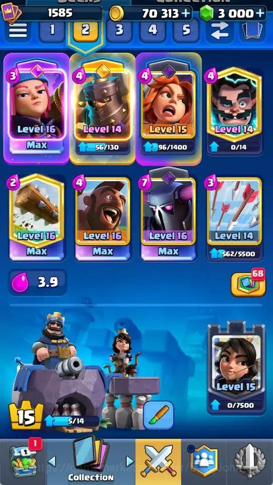 Clash Royale Accounts Mobile |KTL 15|Trophy 10025|2 Max L16 Cards|2 Hero image 18