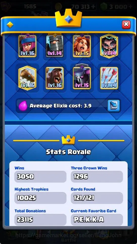 Clash Royale Accounts Mobile |KTL 15|Trophy 10025|2 Max L16 Cards|2 Hero image 19