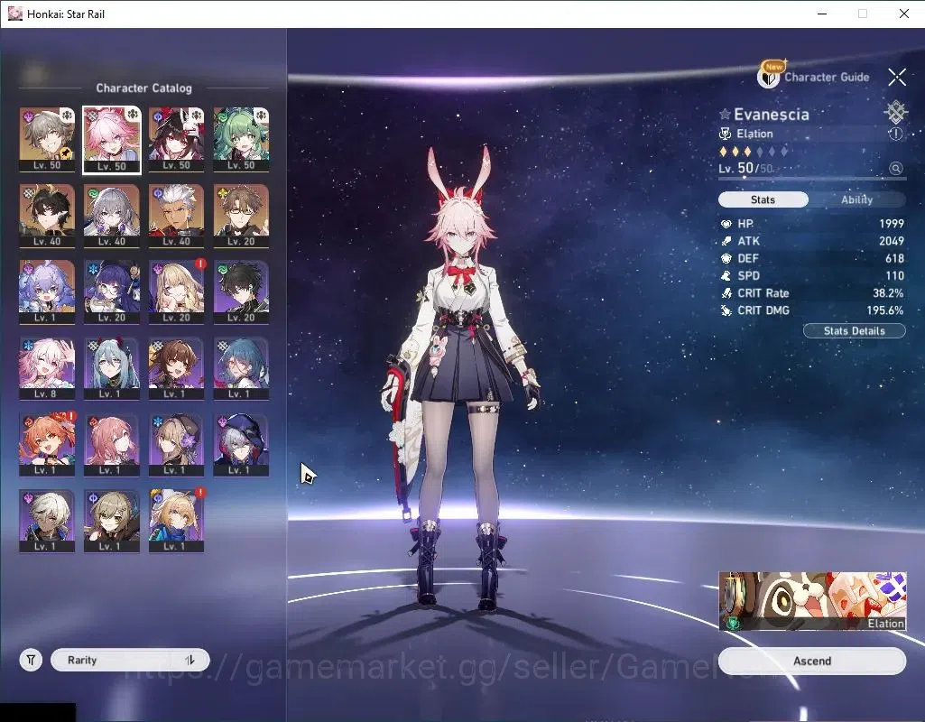 Honkai Star Rail Accounts Asia|TL 39|5 Limited|Evanescia,Sparkle,Huohuo,Arch image 4