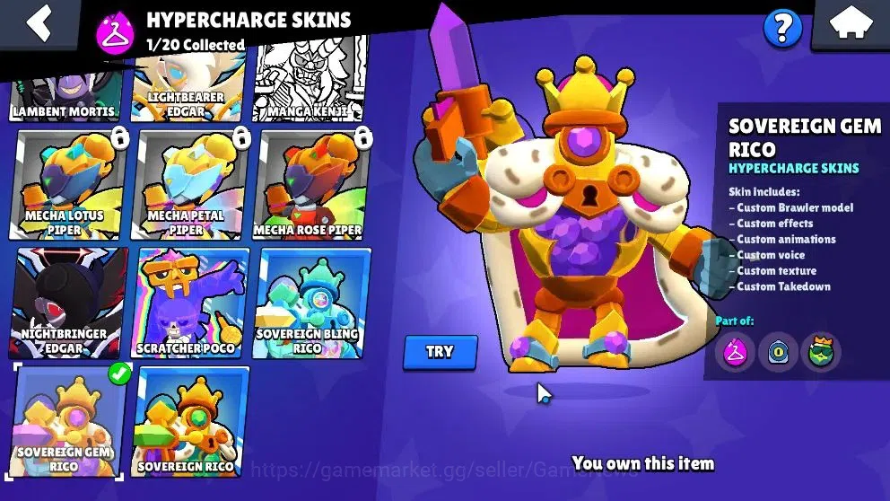 Brawl Stars Accounts 3588 Trophy|23 Brawler 3 Max (Rico,Gigi,Edgar)|1 Hyperc [SG Rico] 2 Legend [C Shely,T Nita] 2 Myth 12