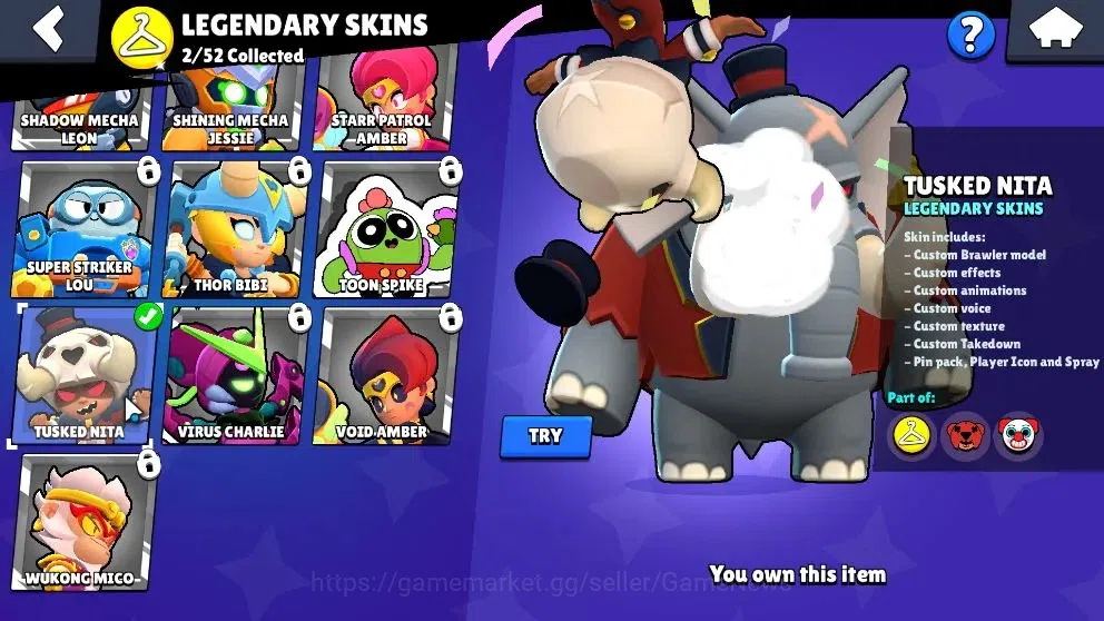 Brawl Stars Accounts 3588 Trophy|23 Brawler 3 Max (Rico,Gigi,Edgar)|1 Hyperc [SG Rico] 2 Legend [C Shely,T Nita] 2 Myth 14