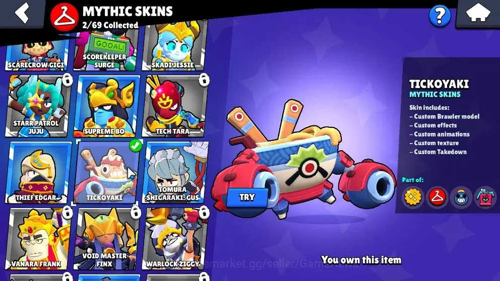 Brawl Stars Accounts 3588 Trophy|23 Brawler 3 Max (Rico,Gigi,Edgar)|1 Hyperc [SG Rico] 2 Legend [C Shely,T Nita] 2 Myth 16
