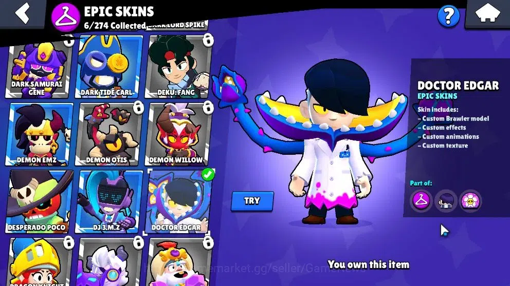 Brawl Stars Accounts 3588 Trophy|23 Brawler 3 Max (Rico,Gigi,Edgar)|1 Hyperc [SG Rico] 2 Legend [C Shely,T Nita] 2 Myth 17