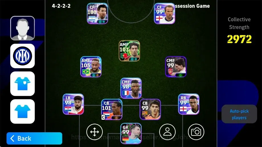 eFootball Accounts Legends & Iconic Players Mobile|PW 2972|New Neymar Jr ShowT,Lionel Messi ShowT,Rul Costa Epic|2026|Check 1