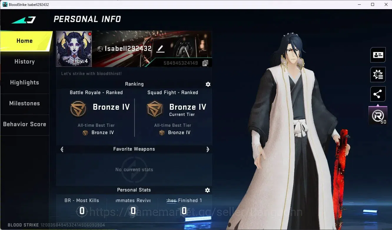 Blood Strike Accounts ASIA|Collab MCX - EVA-00|5 Legendary Gun|Collab Et image 1