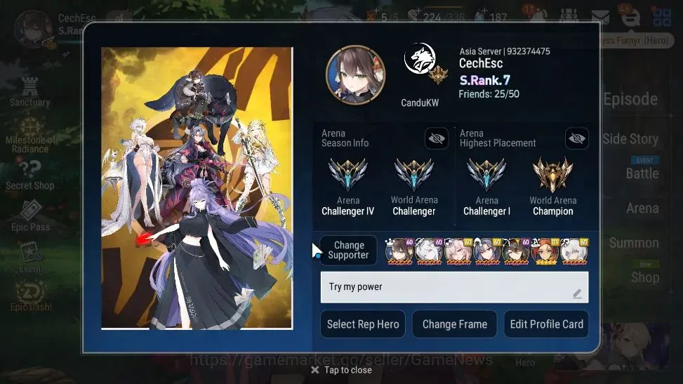 Epic Seven Accounts ASIA Unverif|26ML(Schol Nurse Yulha,Dark Diene,LOT image 2