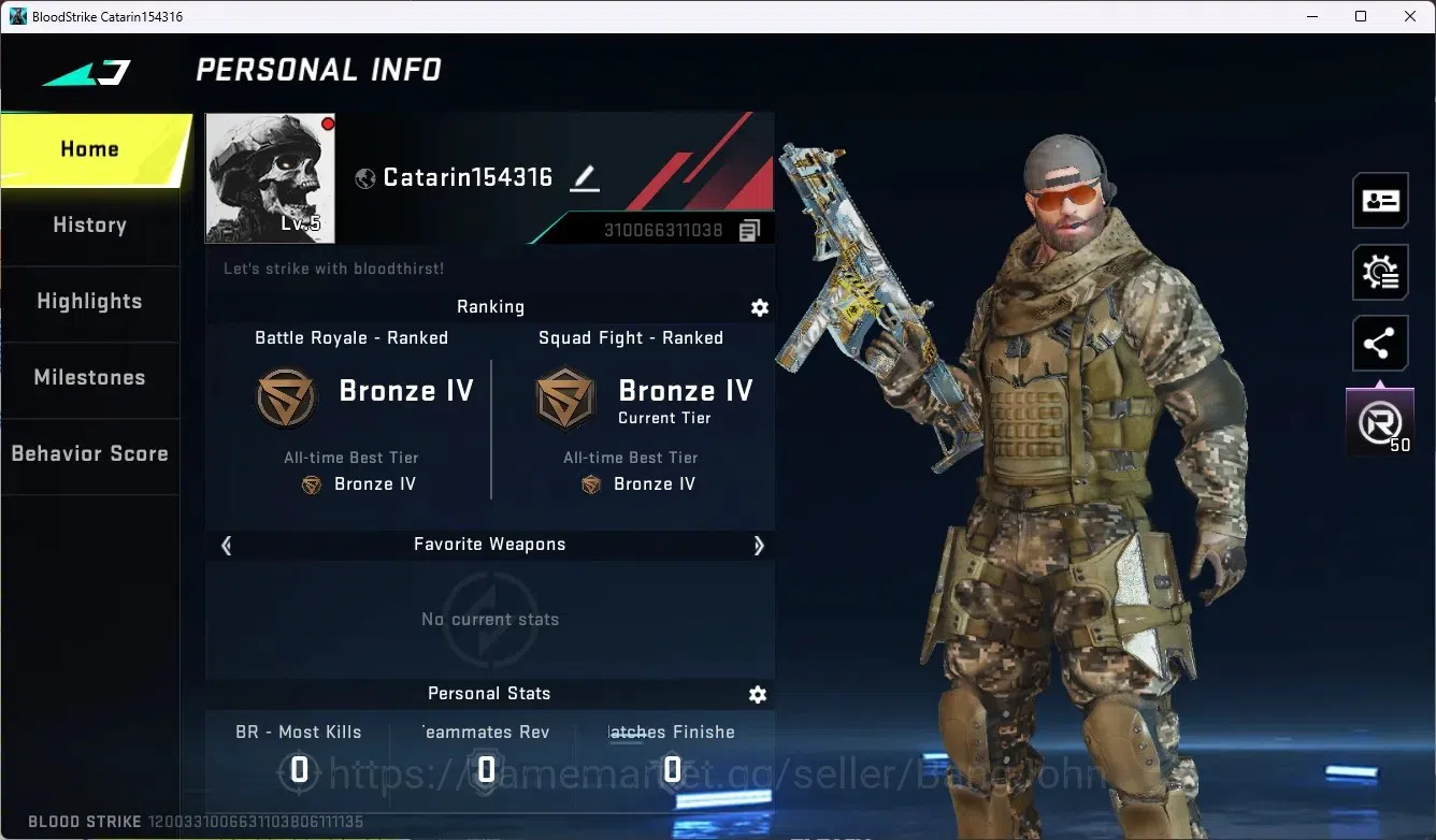Blood Strike Accounts ASIA|Collab Gun MCX - EVA-00|5 Legendary Gun|Colla image 1