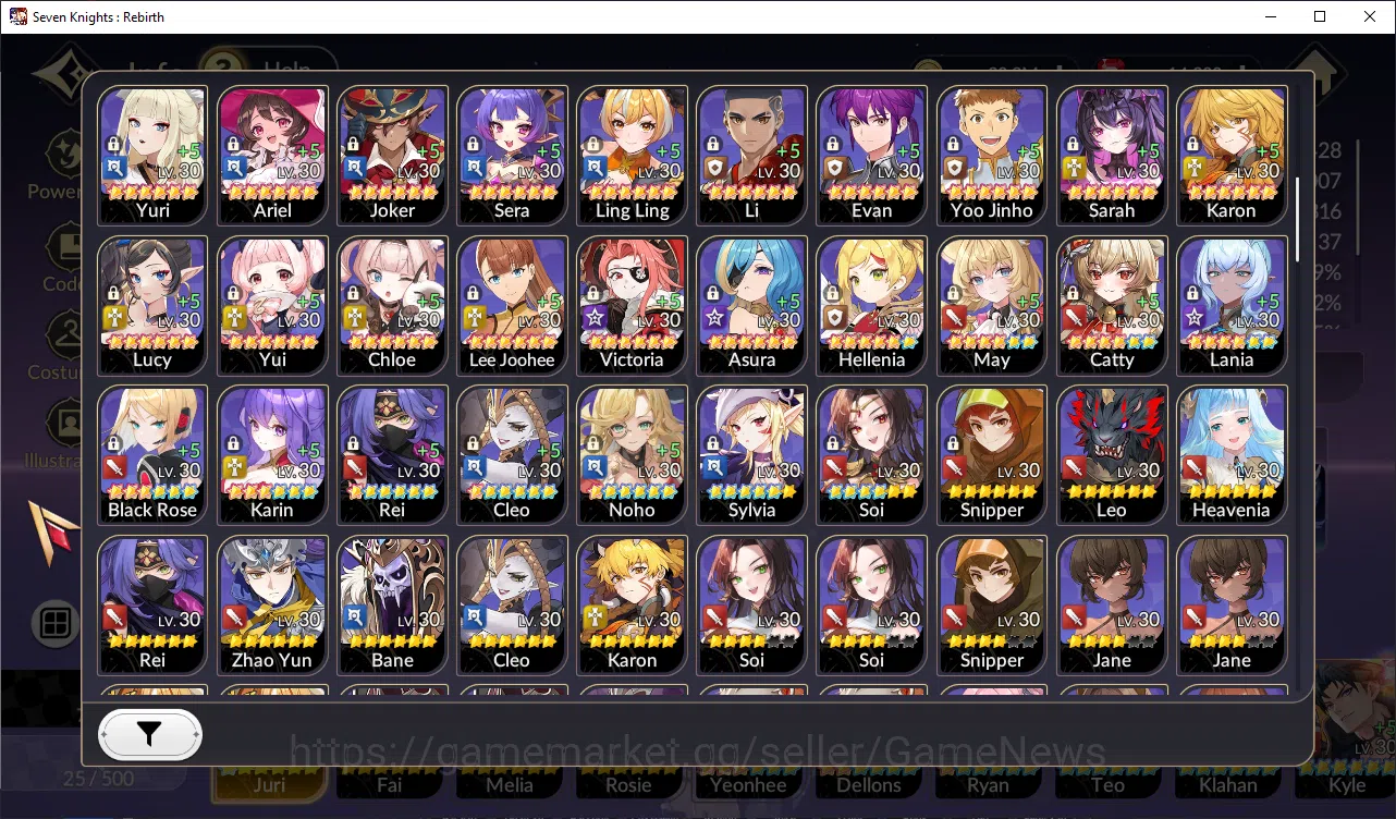 Seven Knights Re:Birth Accounts GLOBAL-SEA|4 Ex-7k [JuriTC1,Fai,Melia,Rosie]+23 TC image 3