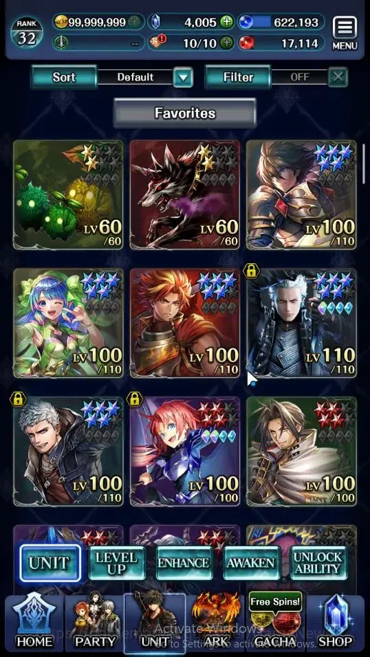 Last Cloudia Accounts Endgame Global|Rank 32|Collab(Tilith,Vargas,Vergil,Nero,etc)+(SM Sera,DL Tolomea,SS Lenius,DG 1
