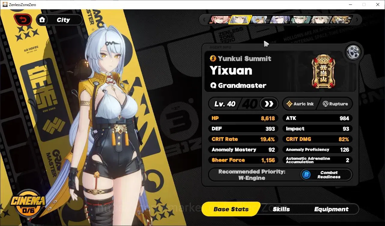 Zenless Zone Zero Accounts Starter ASIA|IK 39|S1 Ch5|4 Limited[Velina,Sunna,Yixuan,Zhao]+2 STD(Rina,Soldier 11)|All Unset|MC 19