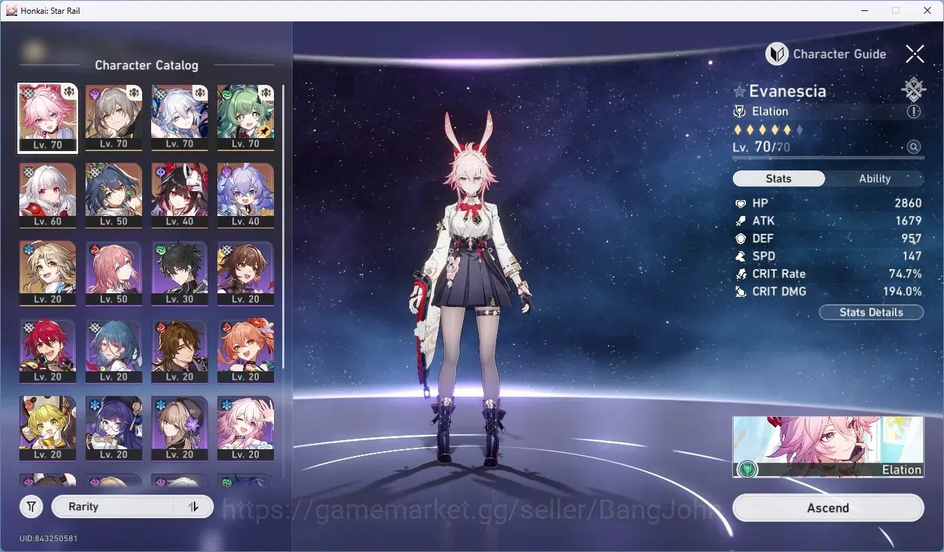 Honkai Star Rail Accounts ASIA|TL 57|5 Char Limited [Evanescia,Yao Guang]+Si image 2