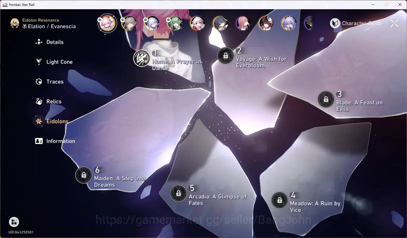 Honkai Star Rail Accounts ASIA|TL 57|5 Char Limited [Evanescia,Yao Guang]+Si image 3