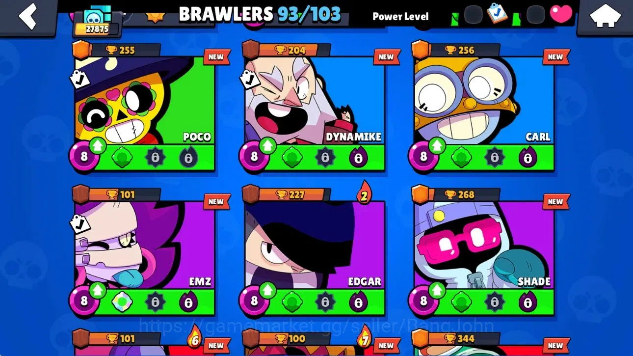 Brawl Stars Accounts Global|27875 Trophy|93 Brawlers-12 Max Lvl.|11 Hyp image 10
