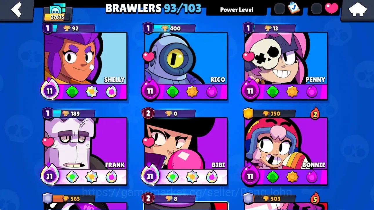 Brawl Stars Accounts Global|27875 Trophy|93 Brawlers-12 Max Lvl.|11 Hyp image 6