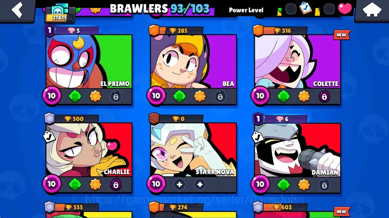 Brawl Stars Accounts Global|27875 Trophy|93 Brawlers-12 Max Lvl.|11 Hyp image 8