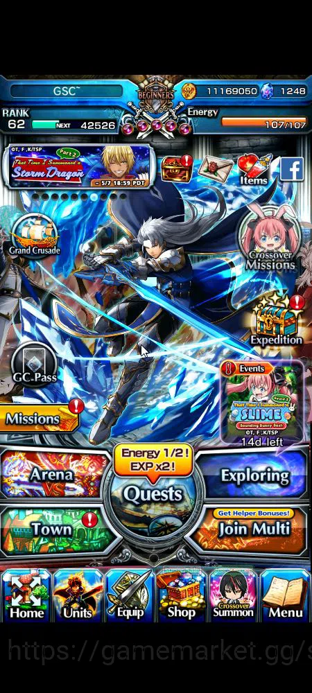 Grand Summoners Accounts Global|Rank 62|1,2k cc|12 Ascend+9 TW|[Roy,B Milim image 14