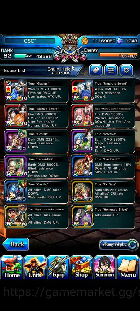 Grand Summoners Accounts Global|Rank 62|1,2k cc|12 Ascend+9 TW|[Roy,B Milim image 15