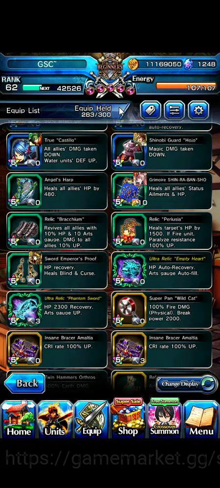 Grand Summoners Accounts Global|Rank 62|1,2k cc|12 Ascend+9 TW|[Roy,B Milim image 3