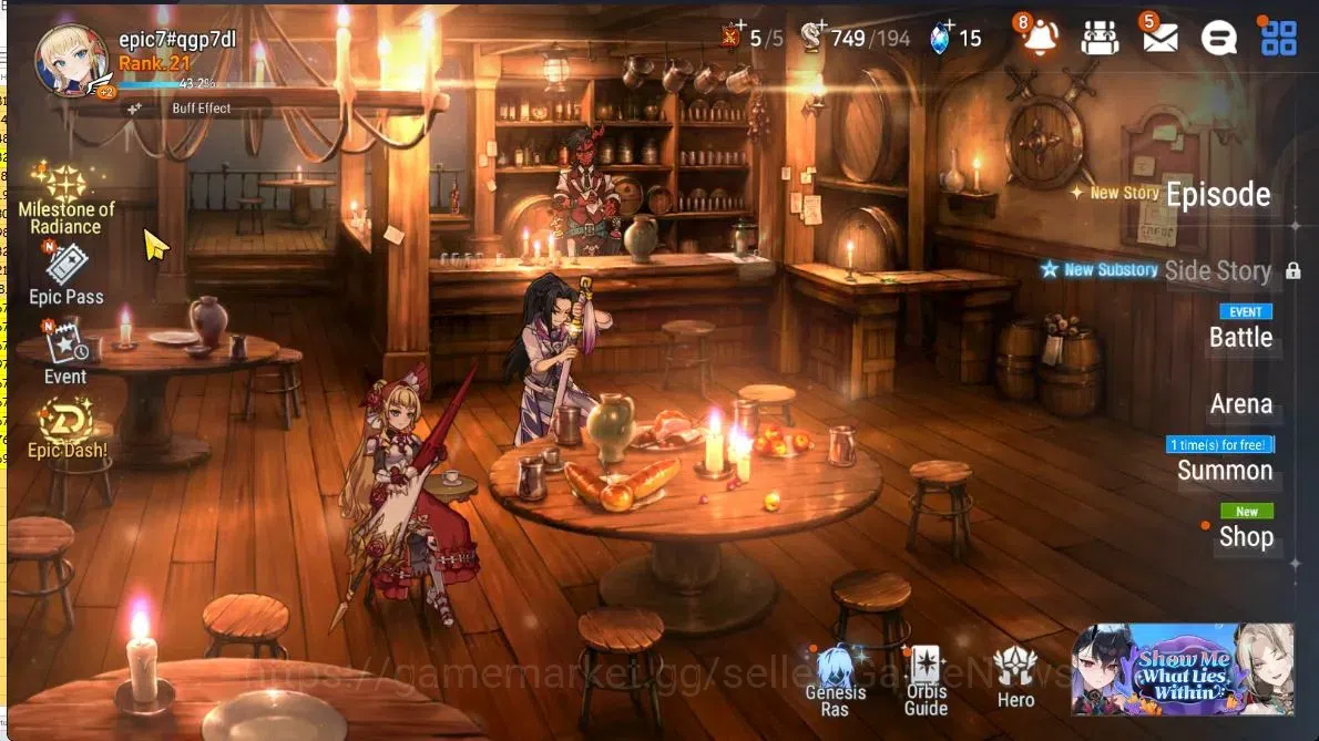 Epic Seven Accounts Limited Hero GLOBAL UnVerif|NewEra|2 ML(TR Elvira,Arch Shadow)+Ravi,Tenebria.landy,etc|Abyss F 51|4k 1
