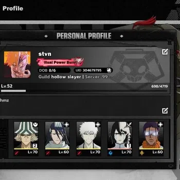 BLEACH: Soul Resonance Accounts NuverseSEA|LV 52|6 SSR [Ichigo IH,UraharaB2,Byakuy image 1