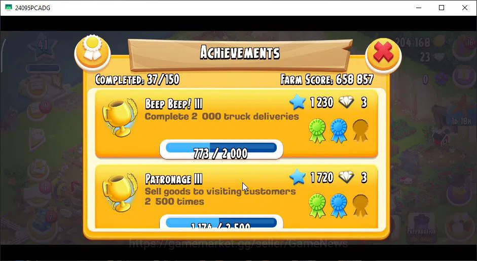 Hay Day Accounts Level 41 | Barn Storage 1050 + Silo Storage 625 | 204k Coins, 23 Diamonds |CN ON|Log Supercell ID|Take 9