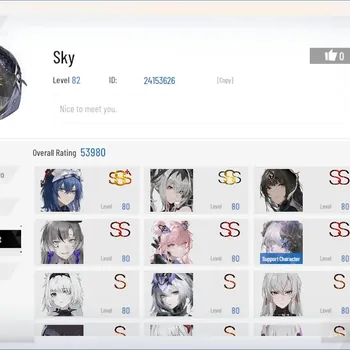 Punishing: Gray Raven Accounts Mid-Game ASIA|Lv.82|2 SSS|[Rosetta A,Teddy S,Qu S,Liith D,Bianca C,Lucia CW]+Sign|9 Coat|6