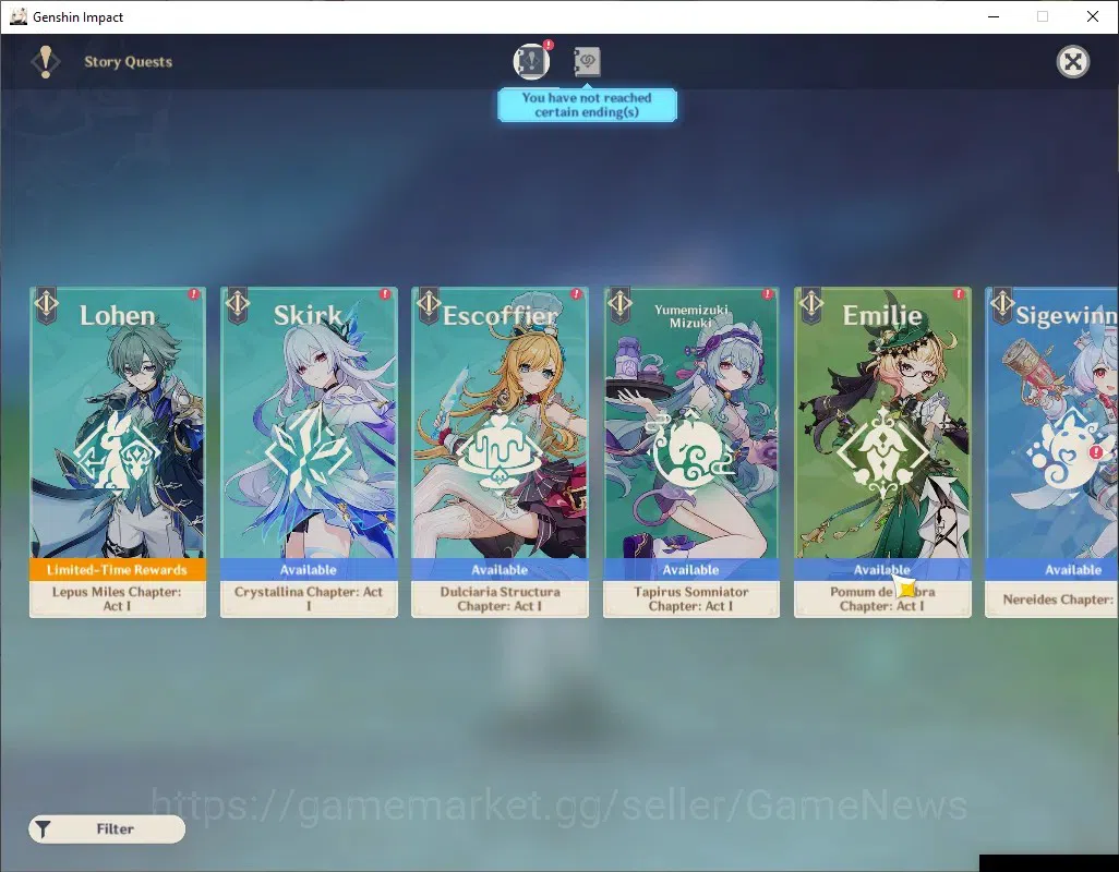 Genshin Impact Accounts ASIA|AR 56|5 Limited + 5 (*5 Weapon)|Chiori+Signat image 17