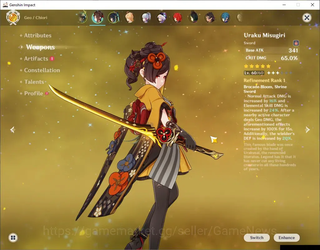 Genshin Impact Accounts ASIA|AR 56|5 Limited + 5 (*5 Weapon)|Chiori+Signat image 3