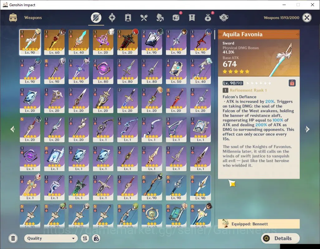 Genshin Impact Accounts ASIA|AR 56|5 Limited + 5 (*5 Weapon)|Chiori+Signat image 4