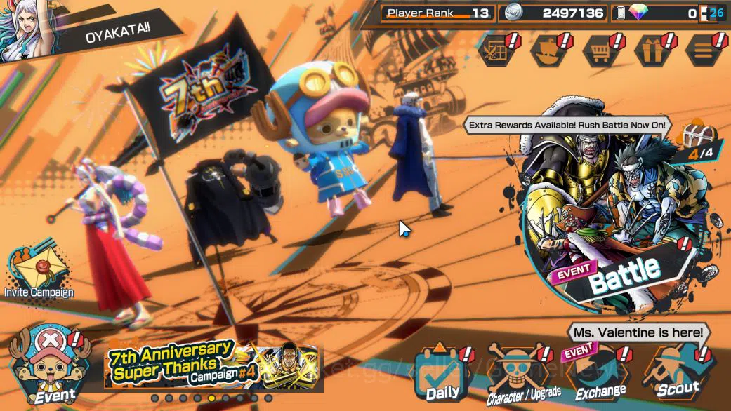 One Piece Bounty Rush Accounts Starter Global|6 EX| Awakened Rob Lucci,Black P Kuzan,Kaido'Son Yamato,WI Trafalgar Law ,FILM
